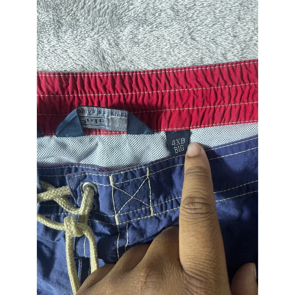 Polo Ralph Lauren Mens Navy Blue Red Swim Trunks Cargo Board Shorts 4XB Big